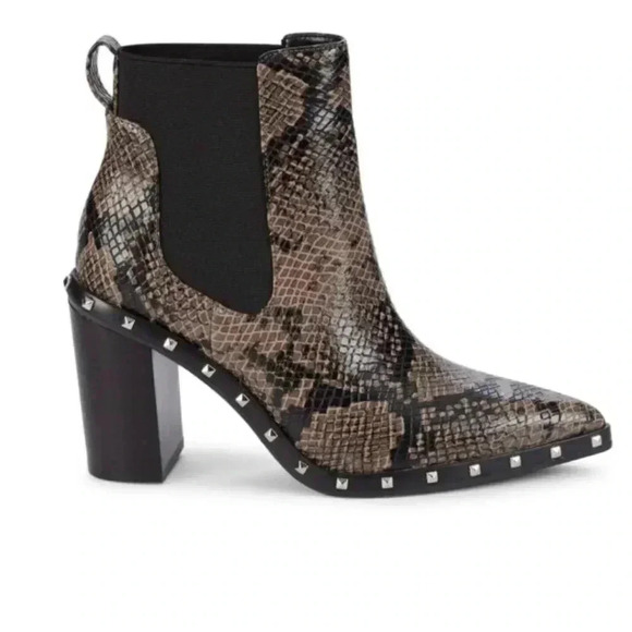 Dodger Snakeskin-Print Chelsea Boots 🔥 gunmetal-tone stud accents Size 9.5 - Picture 3 of 10